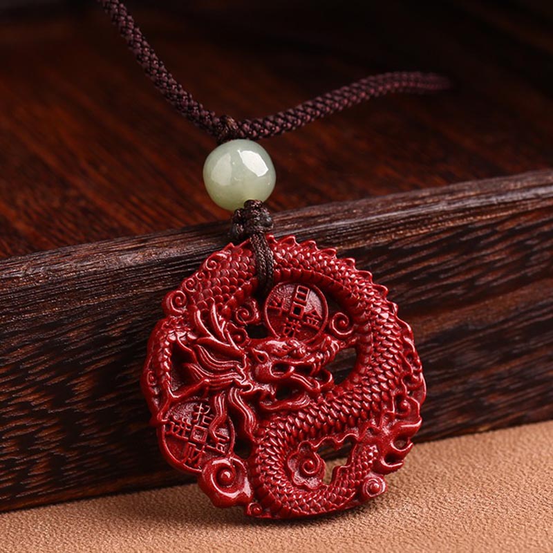 Kette Zinnober Jade Münze Drachen – Wohlstand & Stärke – Bild 8 – Kette Zinnober Jade Münze Drachen Anhänger Wohlstand Stärke traditionell