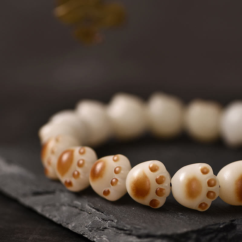 Bodhi Armband mit Katzenmotiv Perlen Naturstein elastisch Frieden