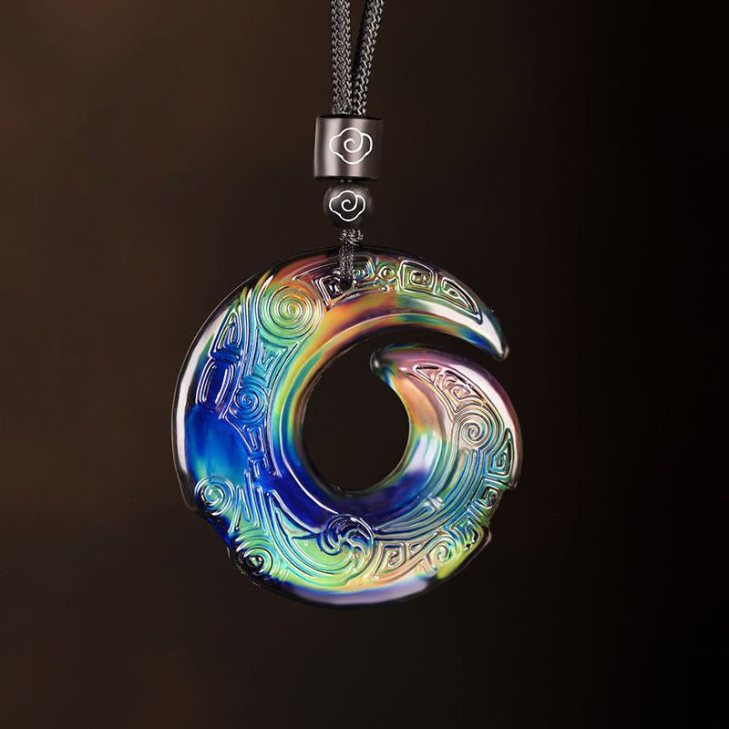 Liuli Kristall Farbwechsel Glück Edelstein Spirale Anhänger Halskette silber