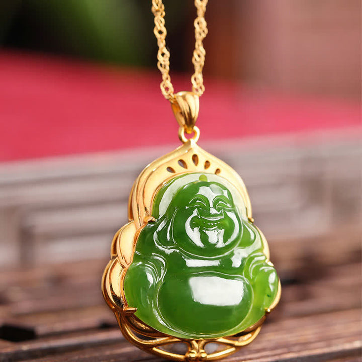 Jade Buddha Pendant Glück Harmonie Schutz