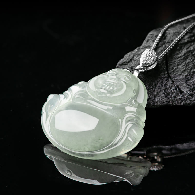 Anhänger Kette Jade Lachender Buddha – Wohlstand