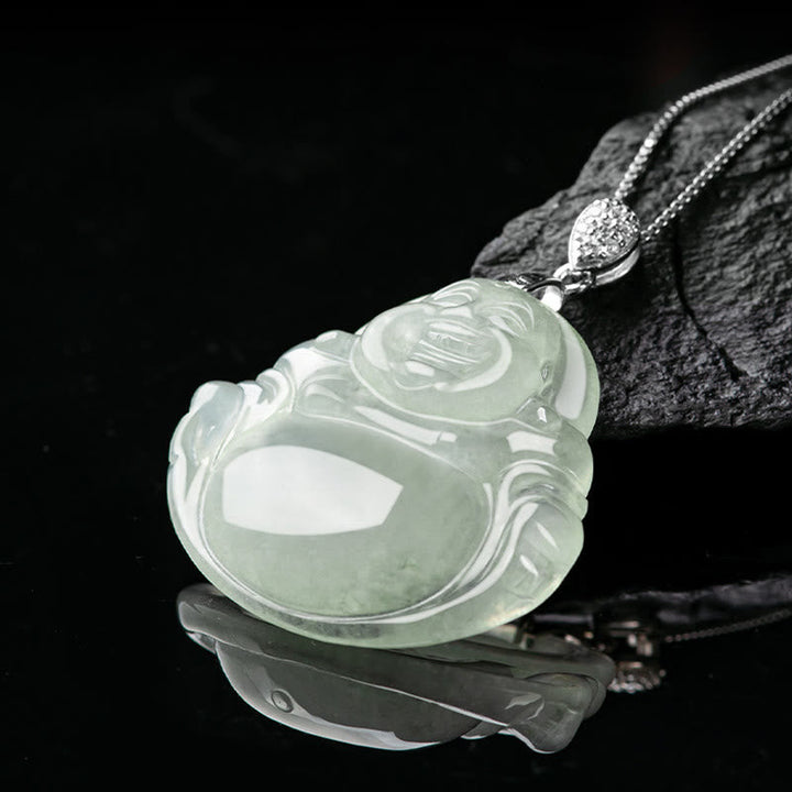 Anhänger Kette Jade Lachender Buddha – Wohlstand