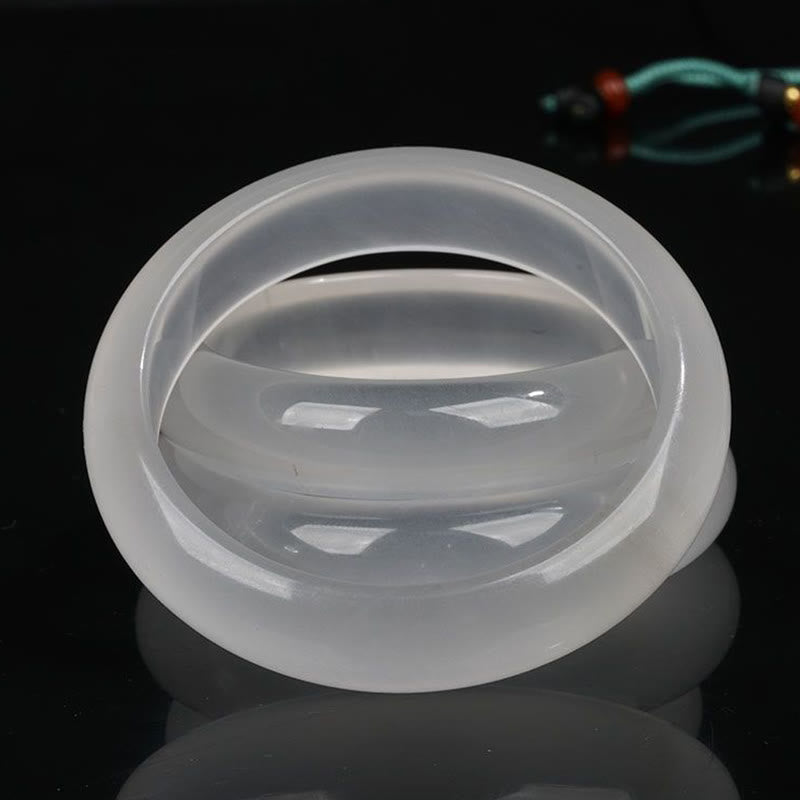 Jade Armband transparent Quarz Kristall Stein Schmuck elegant glänzend