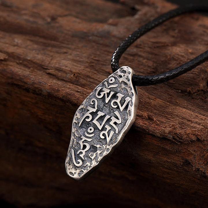 Kette Vajra – Segen – Bild 15 – Silber Kette Vajra Segen Anhänger mit Sanskrit Schrift Leder