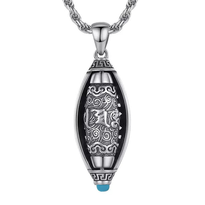Silber Kette Tibet Om Mani Padme Hum Anhänger Schutz Kraft