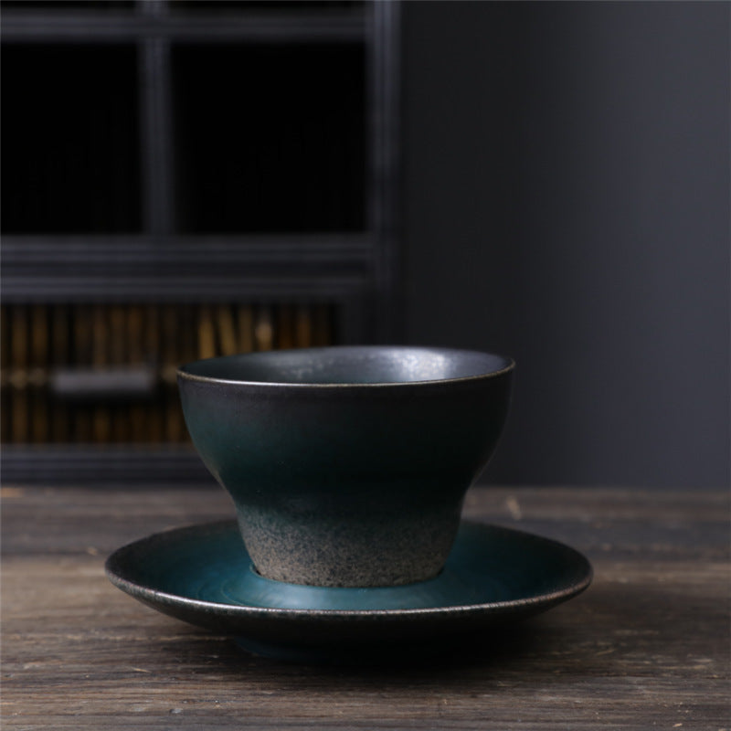 Teetassen Sets Planet Design Keramik Untertasse Dunkelgrün 120ml