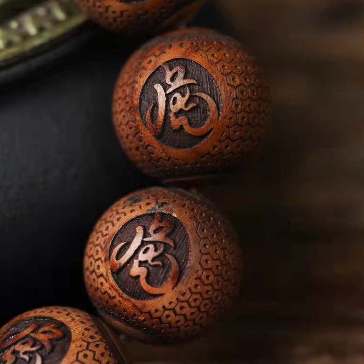 Armband Tibetisches Rosenholz Tiger Gravur