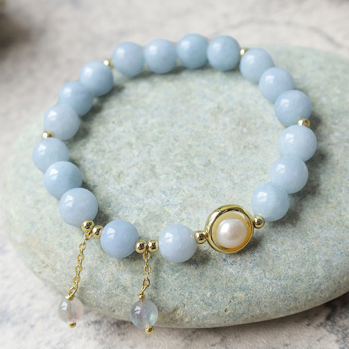 Armband Aquamarin Mondstein – Heilung
