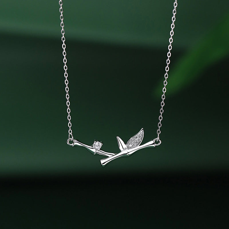 Kette Silber Zweig Blätter Schmuck