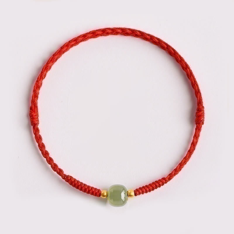 Armband Jade Glücksperle Rot - Prosperität