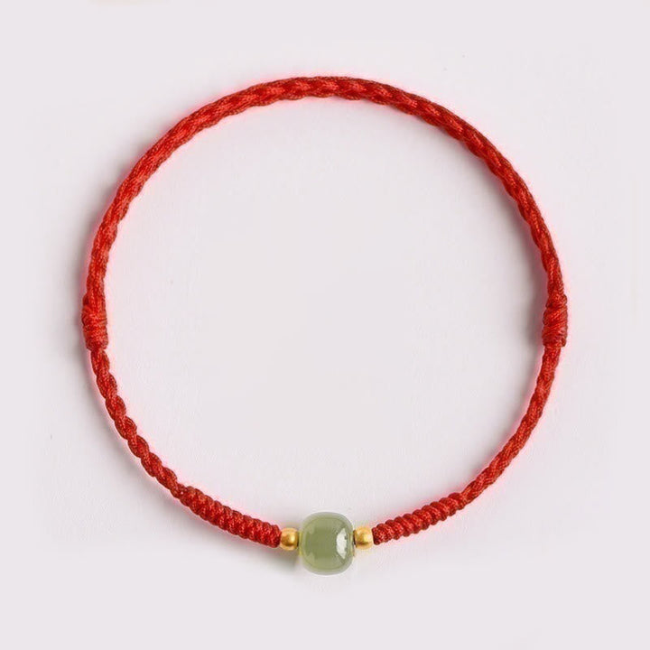 Armband Jade Glücksperle Rot - Prosperität