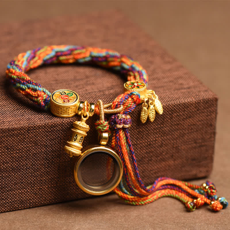 Armband Om Mani Padme Hum - Reinkarnation & Glücksknoten