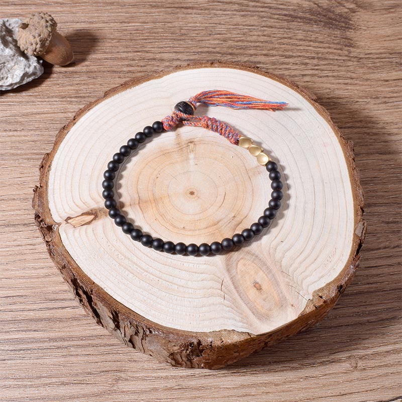 Armband Schwarzer Onyx Tibetisch Handgemacht