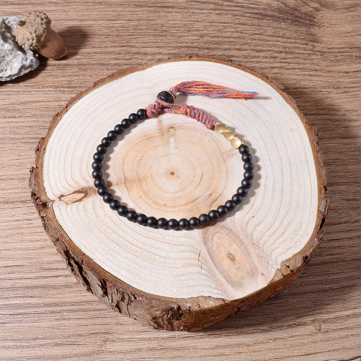 Armband Schwarzer Onyx Tibetisch Handgemacht