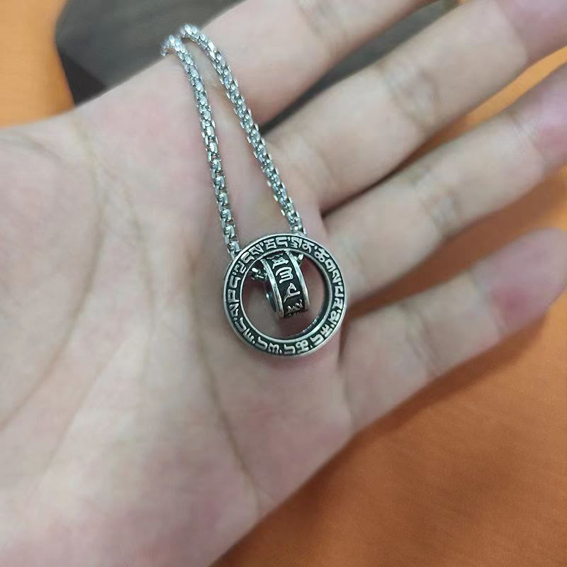Anhänger Kette Tibetischer Gelassenheit Silber Mantra