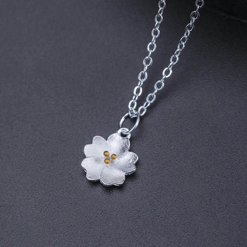 Silberkette Kirschblüte Segen Anhänger Schmuck