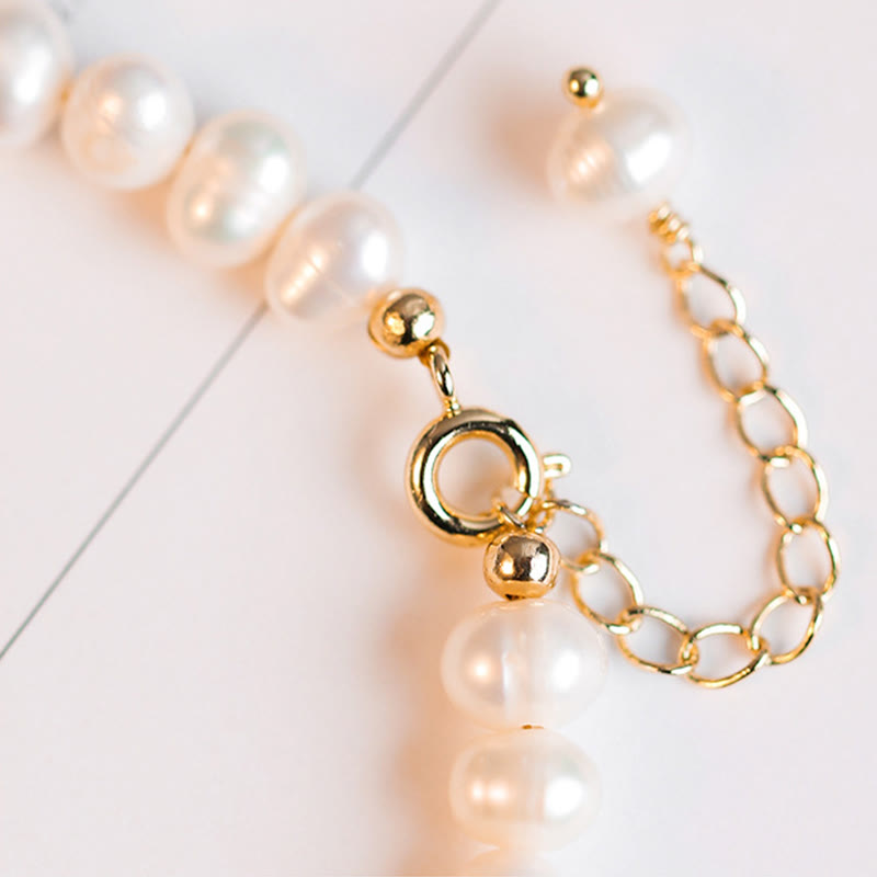 Armband Weiße Jade Perlen Gold Verschluss elegant Schmuck