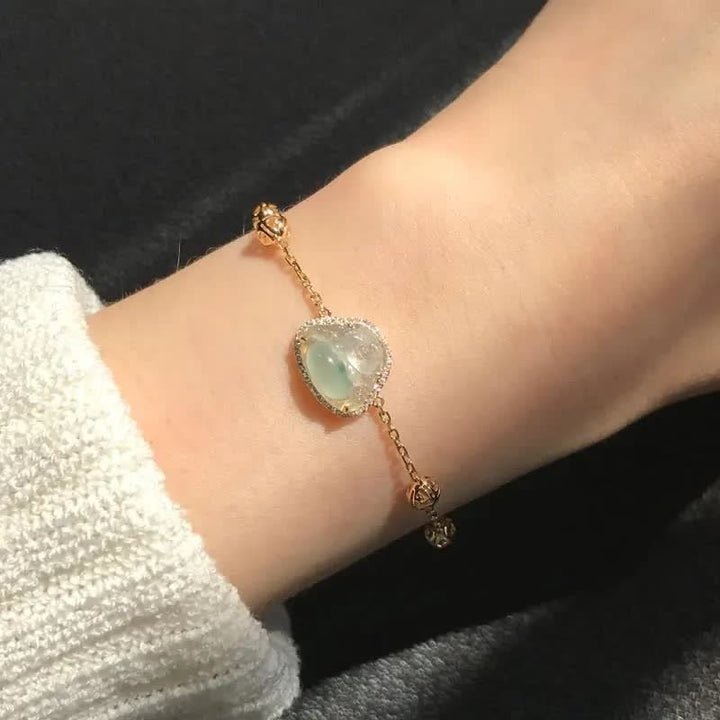 Armband Lachender Buddha Jade - Wohlstand Fülle