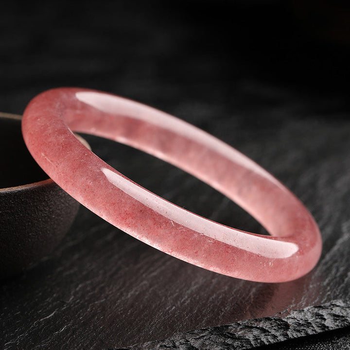 Armband Erdbeerquarz – Heilung & Liebe rosafarbener Stein glänzend elegant