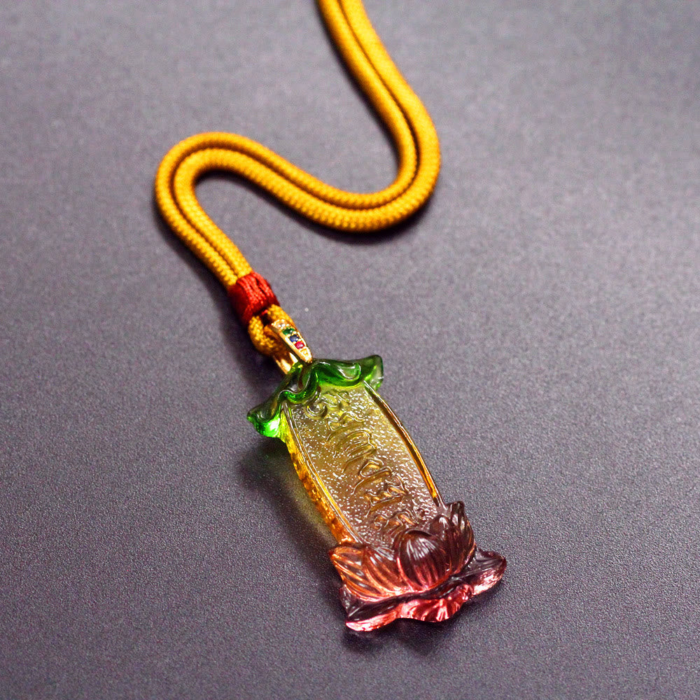 Armband Om Mani Padme Hum – Frieden Stärke mit Kristallanhänger Lotusblüte.