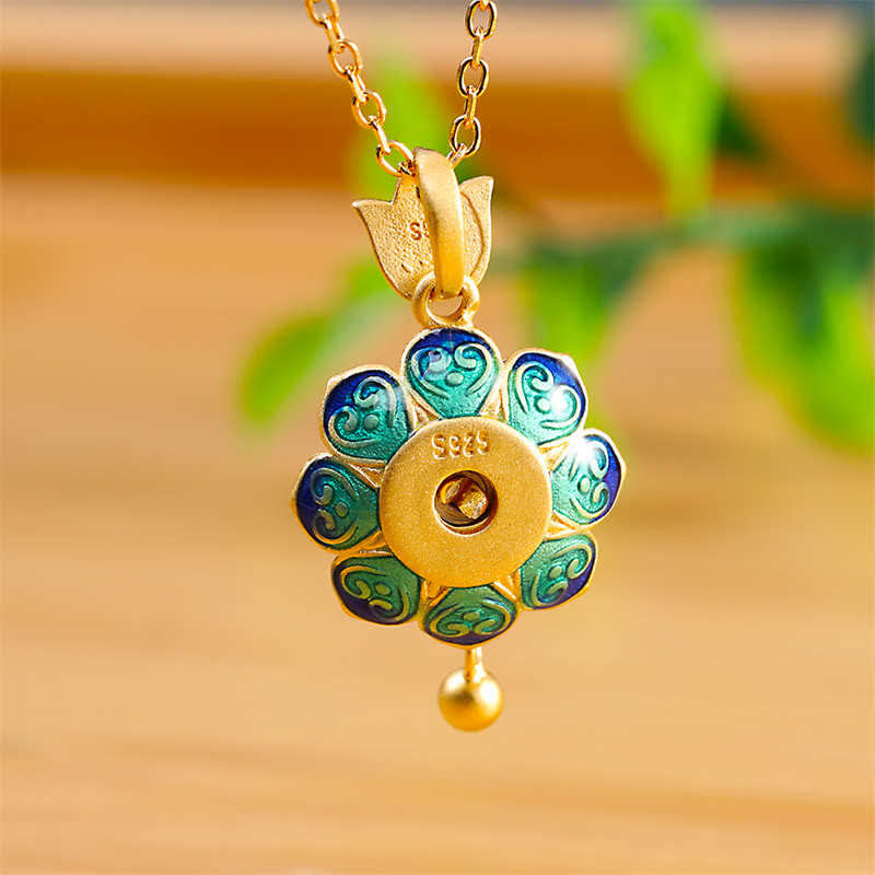 Anhänger Lotus Glück Blüte Gold