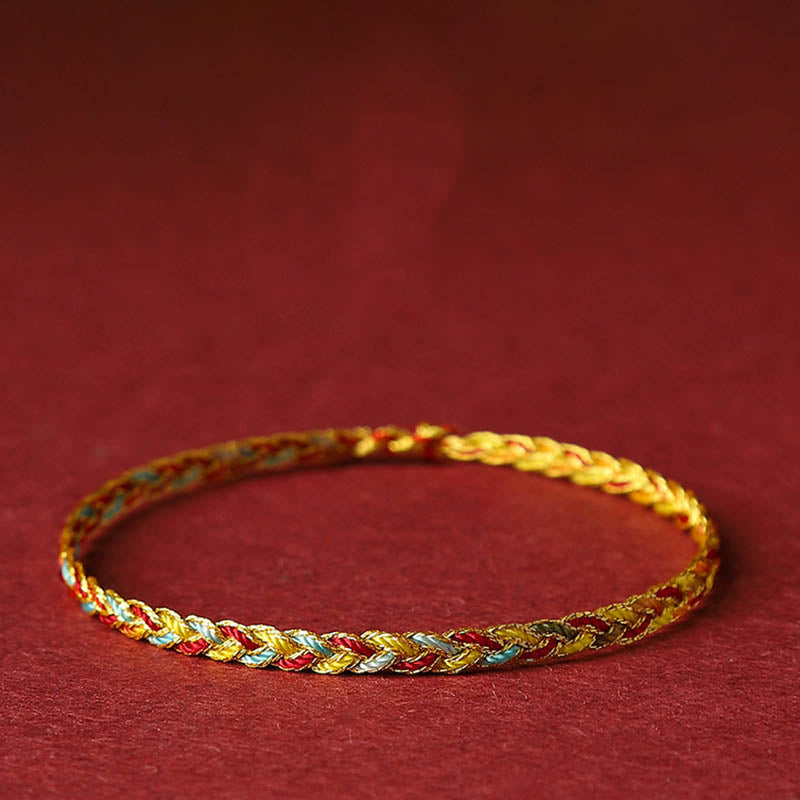 Armband Bunt Drachen Scale Geflochten Gold Rot Grün Elastisch