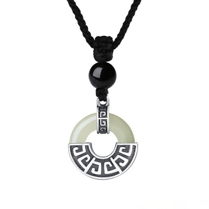 Schwarze Obsidian Jade Anhänger Friedensschnalle Wohlstand