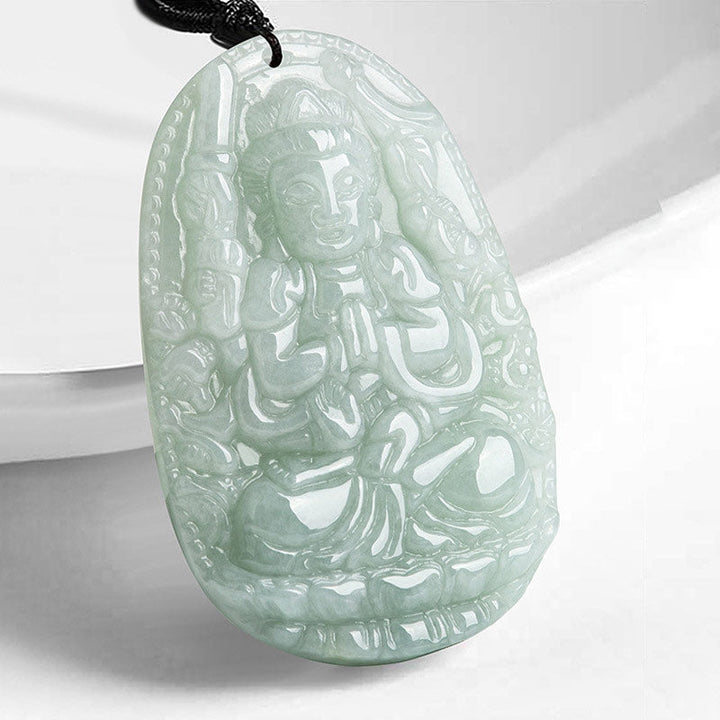 Jade Kette Tierkreis-Buddha Wohlstand Anhänger grün