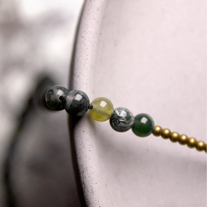 Armband Kupfer Achat Glück Naturstein grüne Perlen elegant