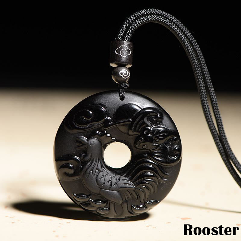 Kette schwarze Obsidian Tierkreis Natur – Frieden | Zen Spirit
