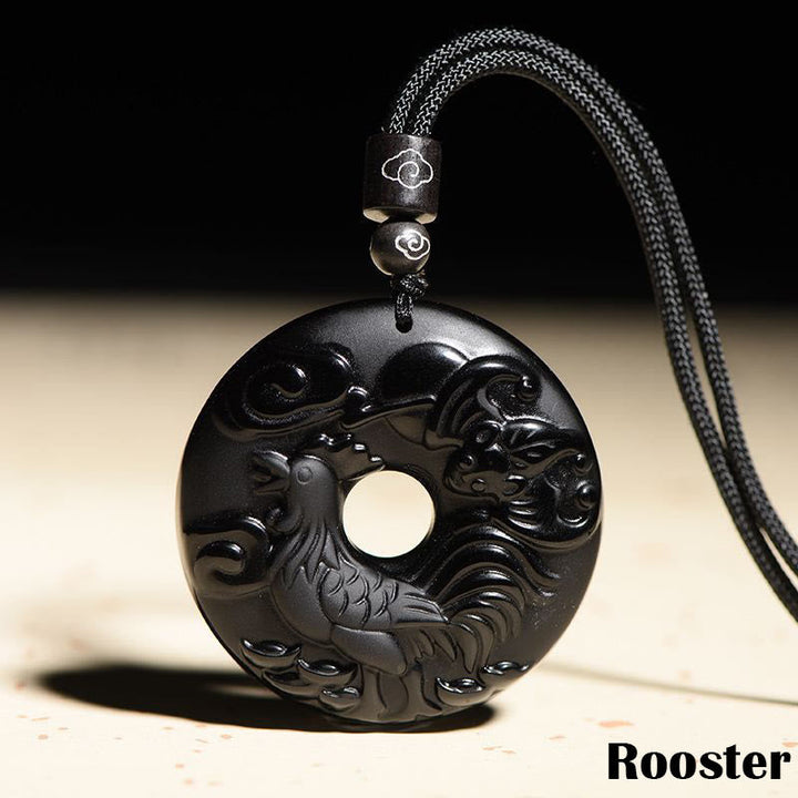 Kette schwarze Obsidian Tierkreis Natur – Frieden | Zen Spirit