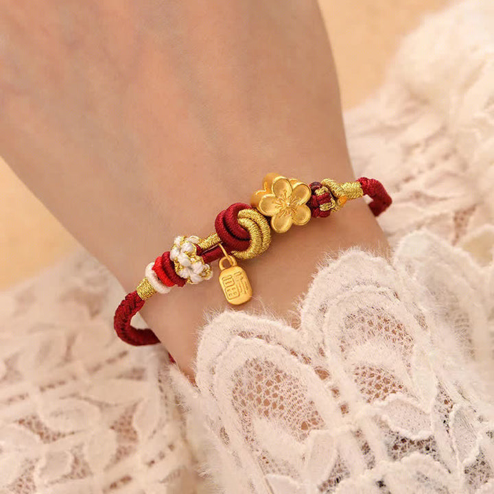 Armband Pfirsichblüte Glücks-Charm – Freude & Glück