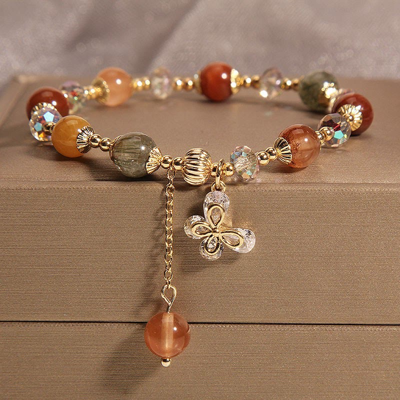 Armband Kristall Schmetterling – Wohlstand mit Natursteinen und Charm