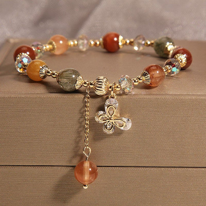 Armband Kristall Schmetterling – Wohlstand mit Natursteinen und Charm
