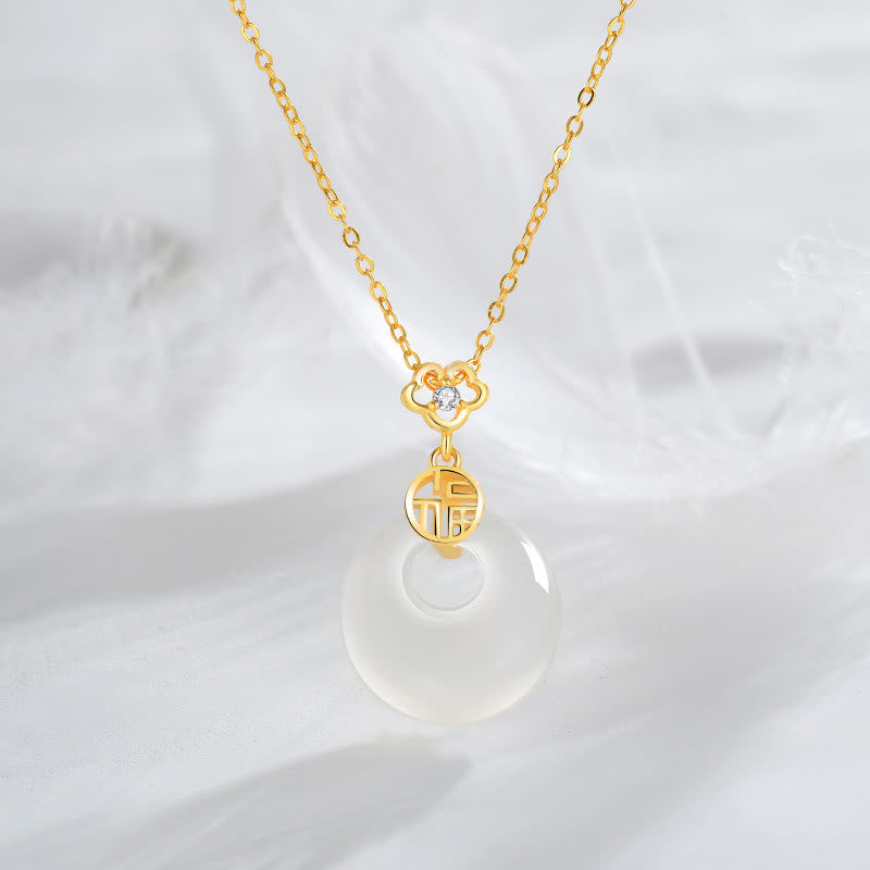 Kette Achat Anhänger Goldkette Glückssymbol Schutz