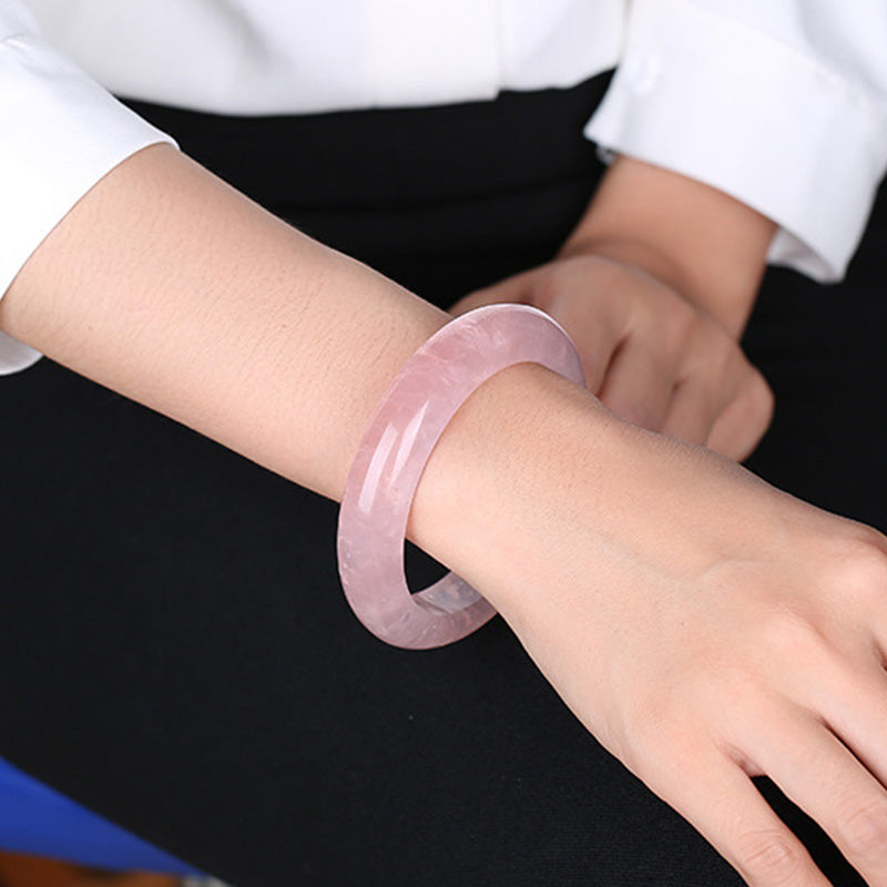 Armband Rosenquarz – Liebe Energie rosa Naturstein elastisch am Handgelenk