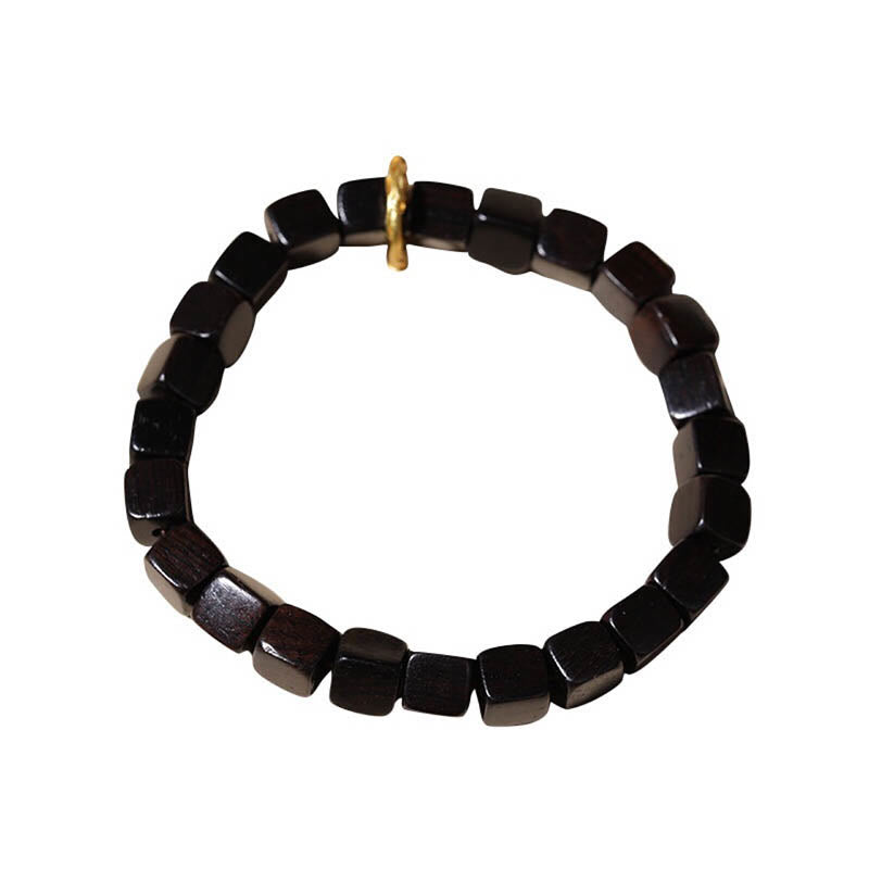 Armband Tibet Ebenholz Quadratische Perlen