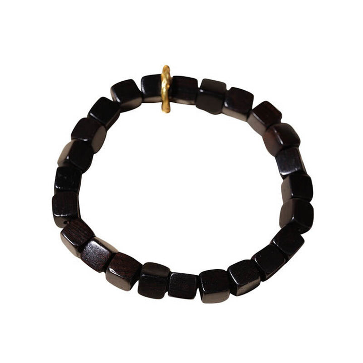 Armband Tibet Ebenholz Quadratische Perlen