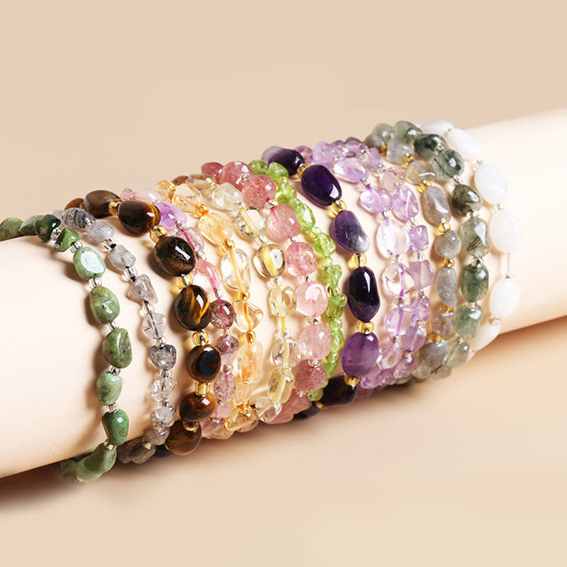 Armband Kristall – Balance mehrfarbige Edelsteine elastisch Handgelenk getragen