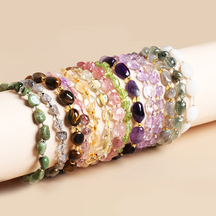 Armband Kristall – Balance mehrfarbige Edelsteine elastisch Handgelenk getragen