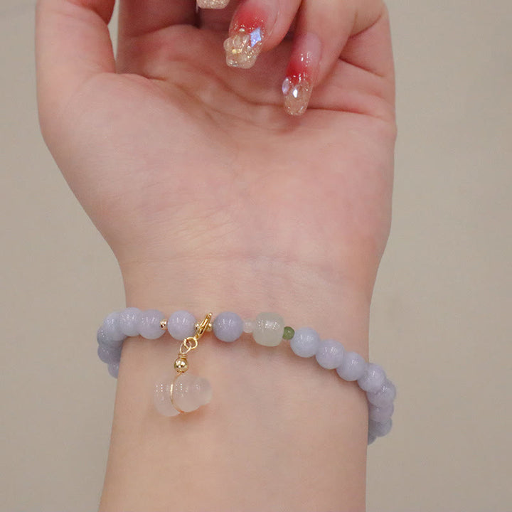 Armband Aquamarin Katze Naturstein Perlen gold Verschluss Handgelenk