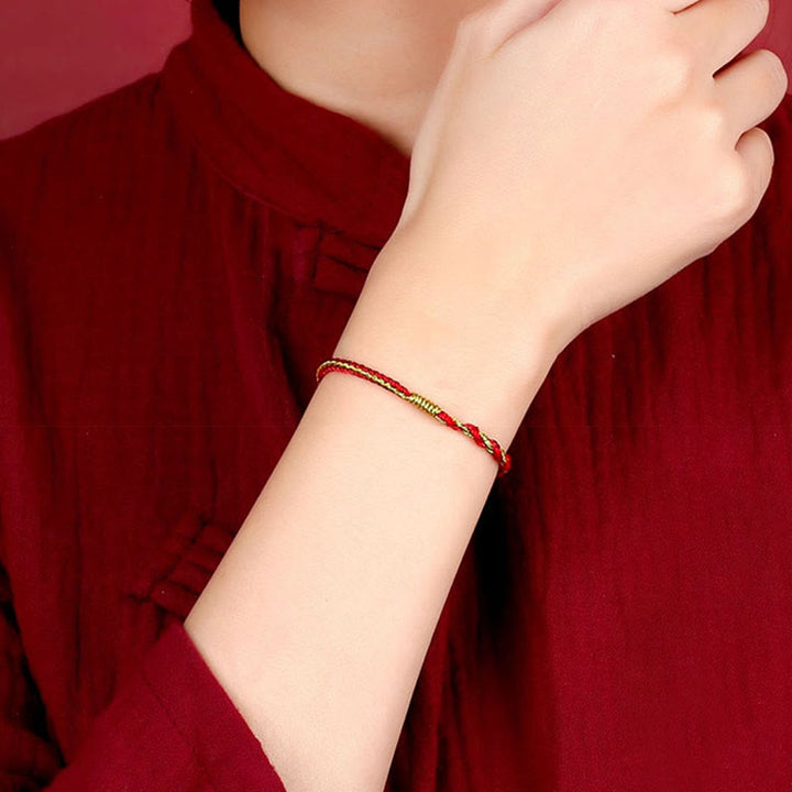 Rotes Armband Chinesisches Tierkreis – Schutz elastisch am Handgelenk getragen