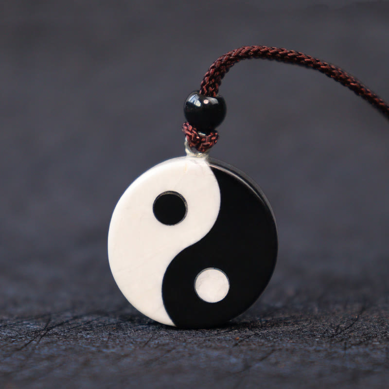 Yin Yang Anhänger Obsidian Kette Stärke Harmonie