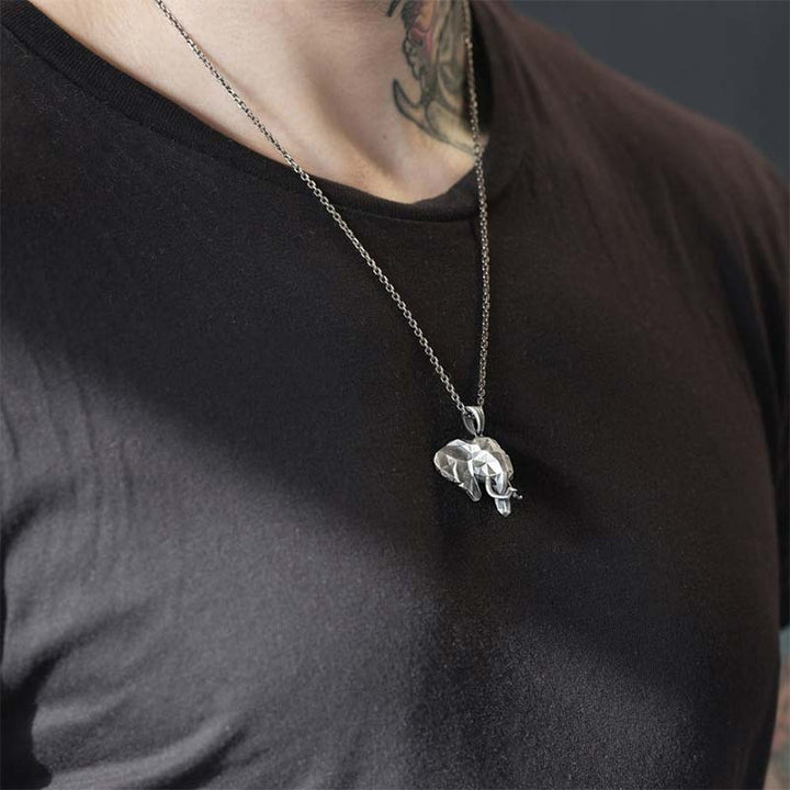 Kette Titanstahl Elefant Stärke silber Herren