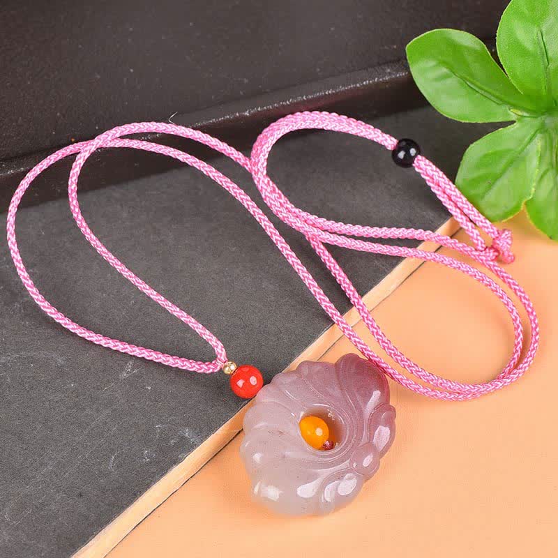 Anhänger Kette Jade Lotus Blume – Wohlstand