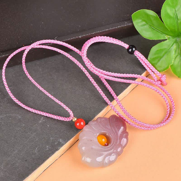 Anhänger Kette Jade Lotus Blume – Wohlstand