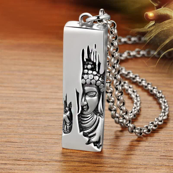 Silber Kette mit Buddha Anhänger Kraftschutz Tathagata Design