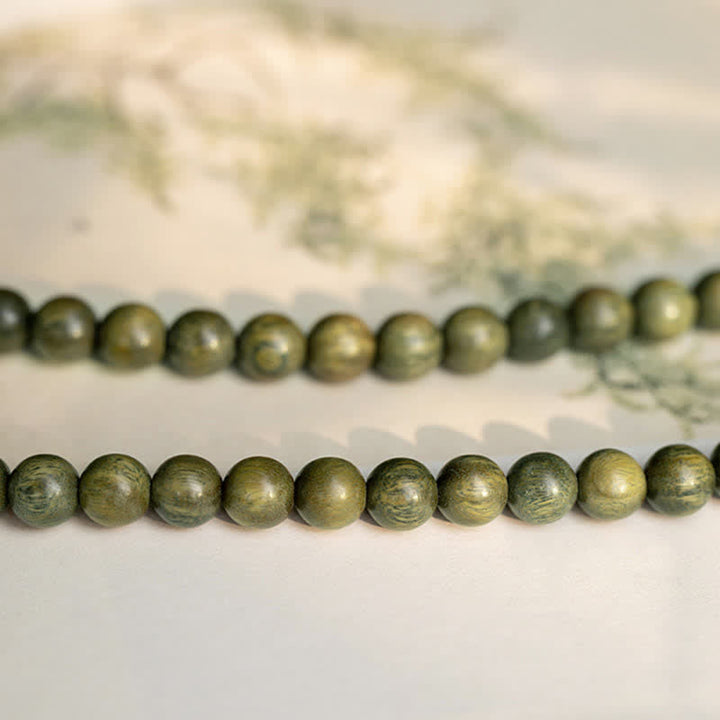 Sandelholz Armband Frieden grüne Perlen Naturstein elastisch Schmuck