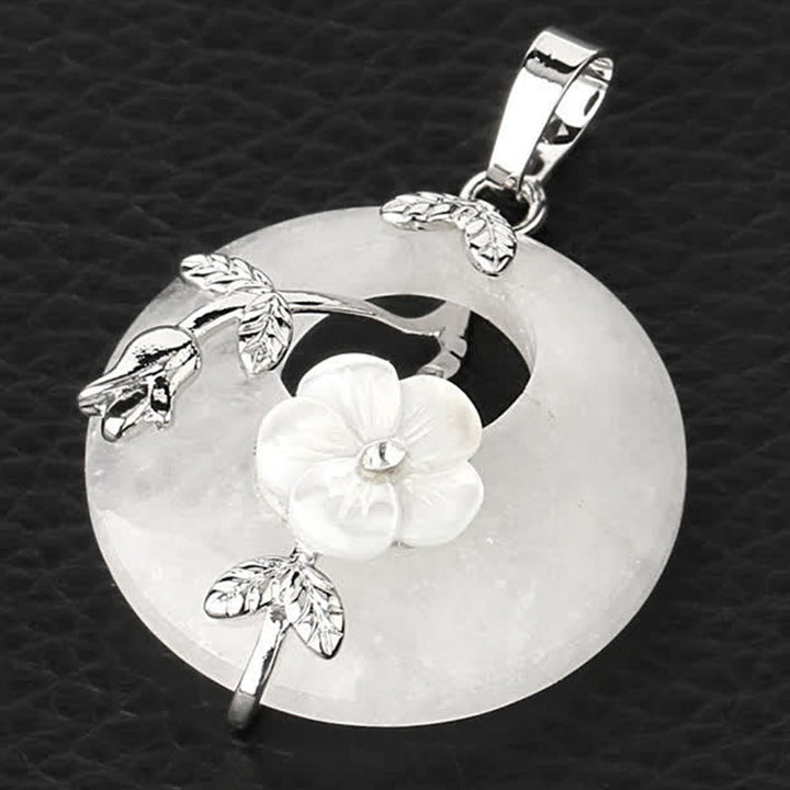 Kette Amethyst Grünaventurin Blume – Heilung & Harmonie – Bild 10 – Silberanhänger Mondstein Blume Blätter eleganter Naturstein Schmuck