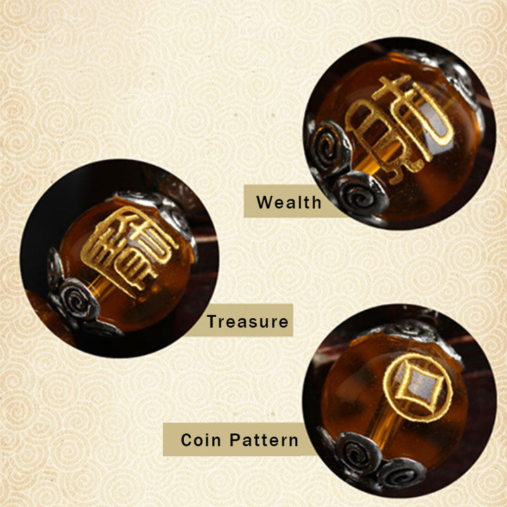 Armband Tigerauge Perlen "Glück Wohlstand Reichtum"